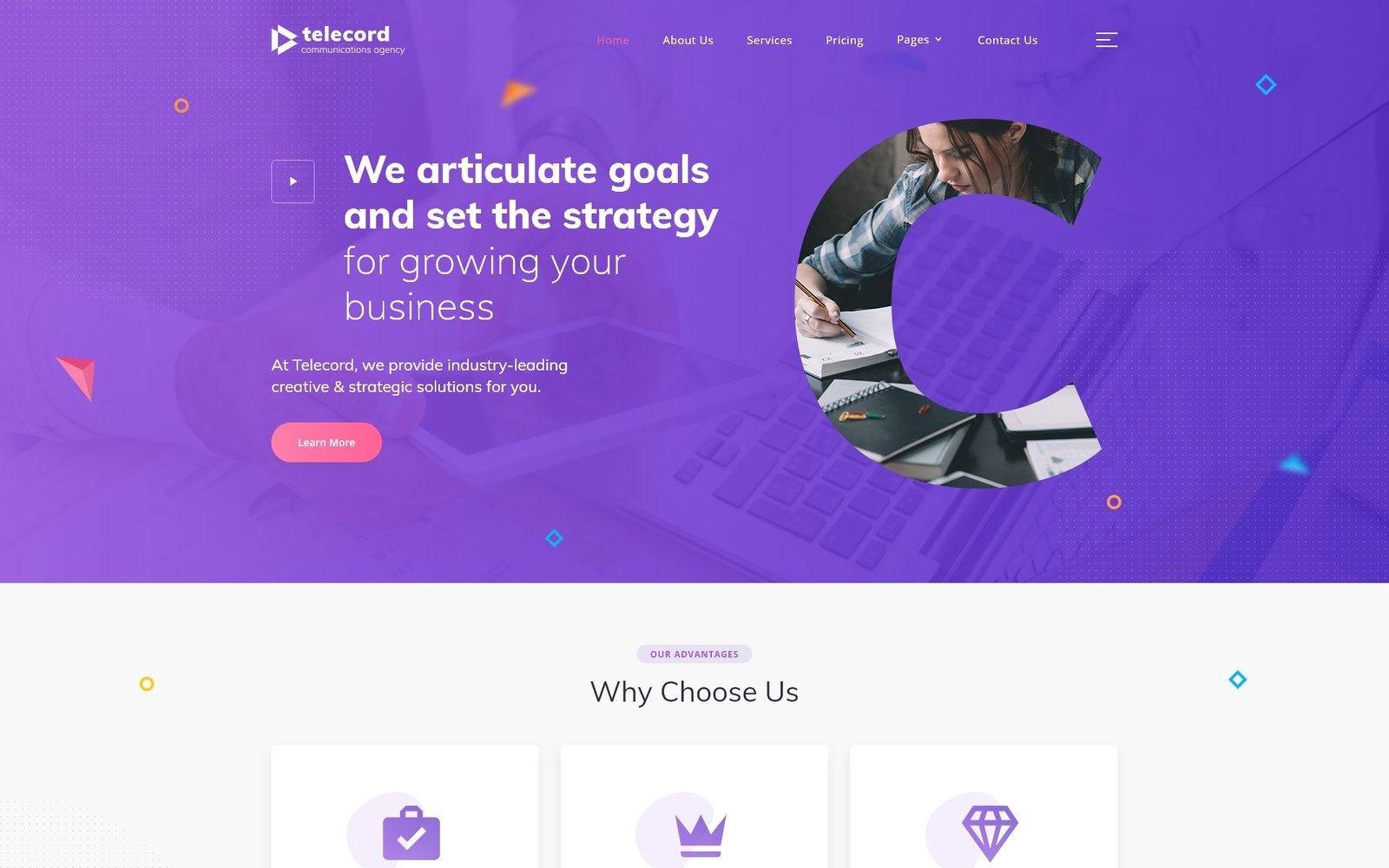 Responsive Telecord - Digital Marketing Multipage Creative HTML Web Sitesi #87001 - Ekran resmi