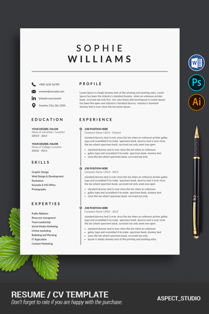 Template #87147 Page Resume Webdesign Template - Logo template Preview