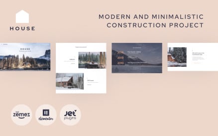 House - Modern And Minimalistic Construction Project Website WordPress Theme