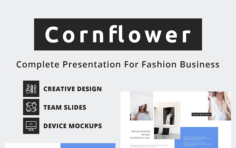Cornflower Fashion Business PowerPoint template PowerPoint Template