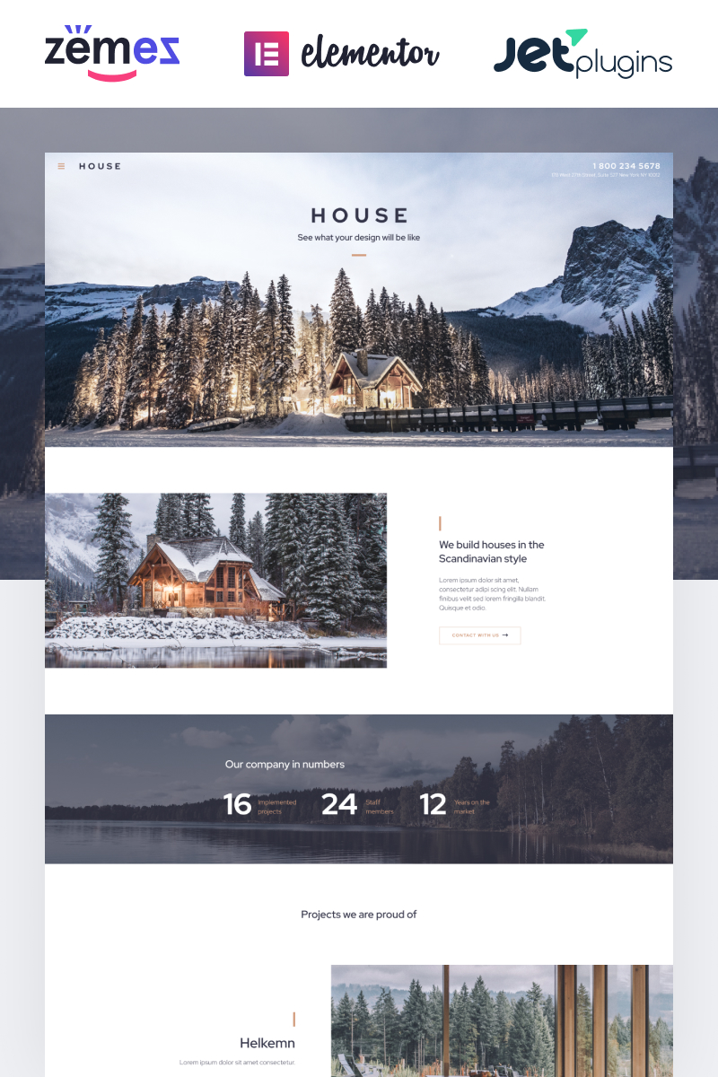 WordPress Theme namens "House - Modern And Minimalistic Construction Project Website" #87190