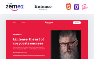 Lintense Book Store - Writer HTML Landing Page Template