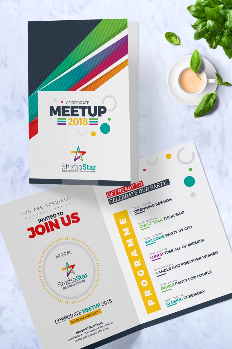 Premium Corporate Meet-up Invitation Card Template PSD-mall #87276 - skärmbild