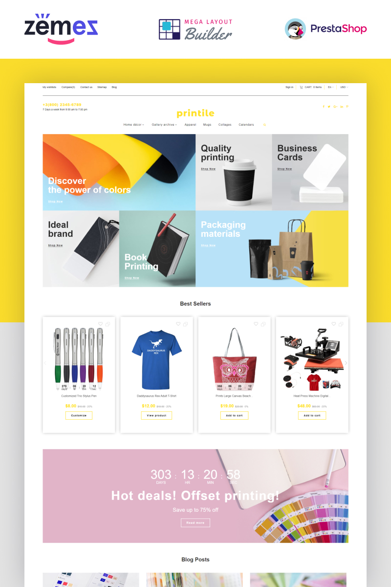 Printile - Print Shop Ecommerce Template №87252