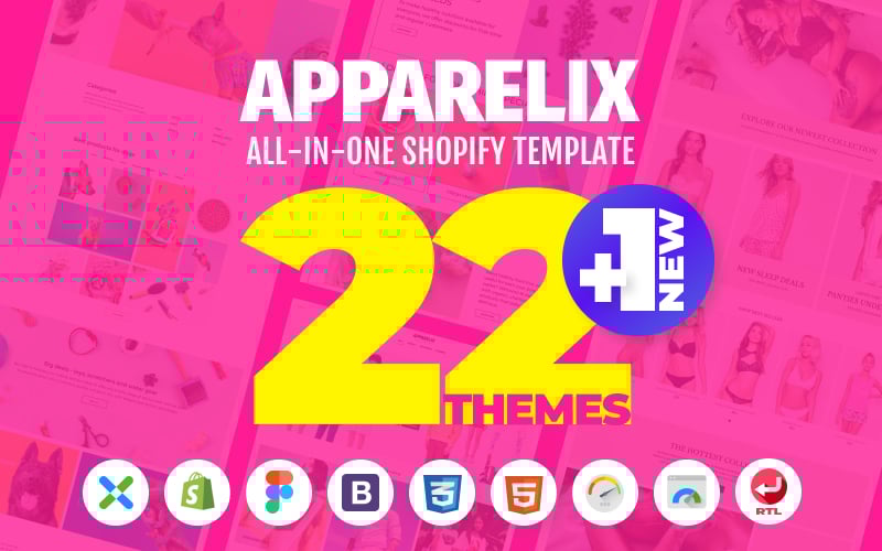 Responsivt Apparelix - Clean Multipurpose Shopify-tema #87247