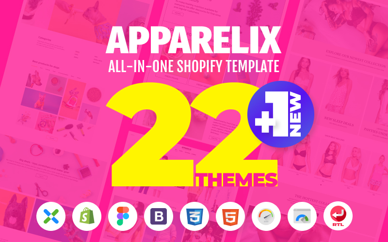 Template Shopify Responsive #87247 "Apparelix - Clean Multipurpose"