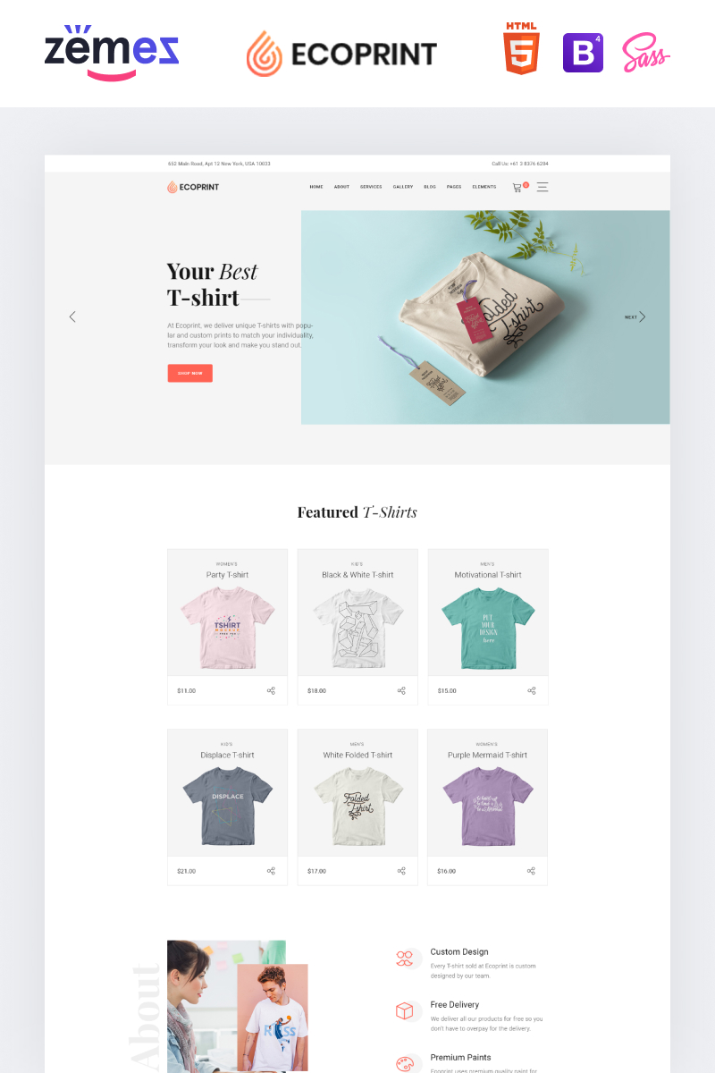 "Ecoprint - Print Store Multipage Clean HTML" Responsive Website template №87321 - screenshot