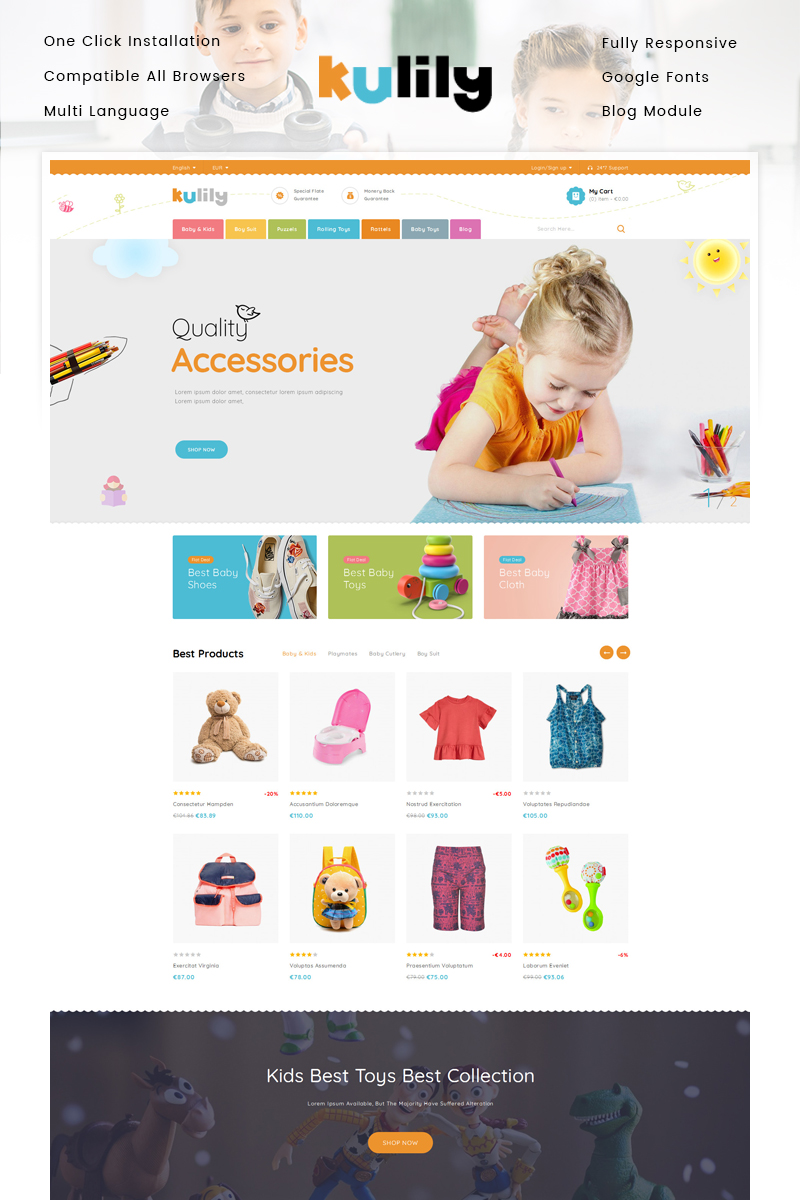 Kulily - Kids Store PrestaShop Theme