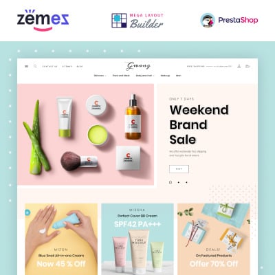 Responzivní PrestaShop motiv "Gwang - Korean Cosmetics Ecommerce" #87319