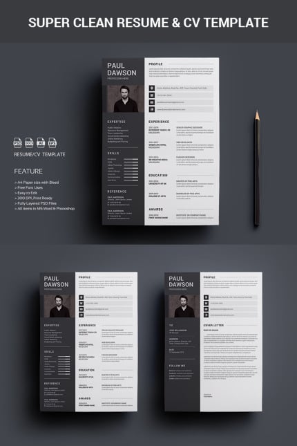 Kit Graphique #87412 Propre Rsum Web Design - Logo template Preview