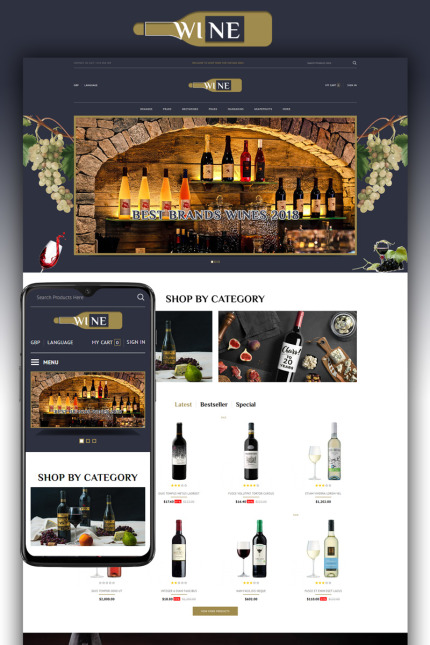 Template #87445 Portuguese Alcohol Webdesign Template - Logo template Preview