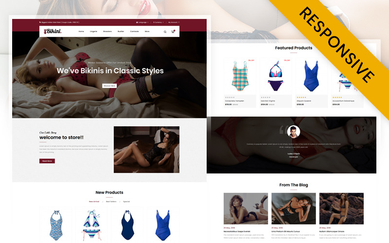 Bikini - Lingerie Store OpenCart Responsive Template OpenCart Template