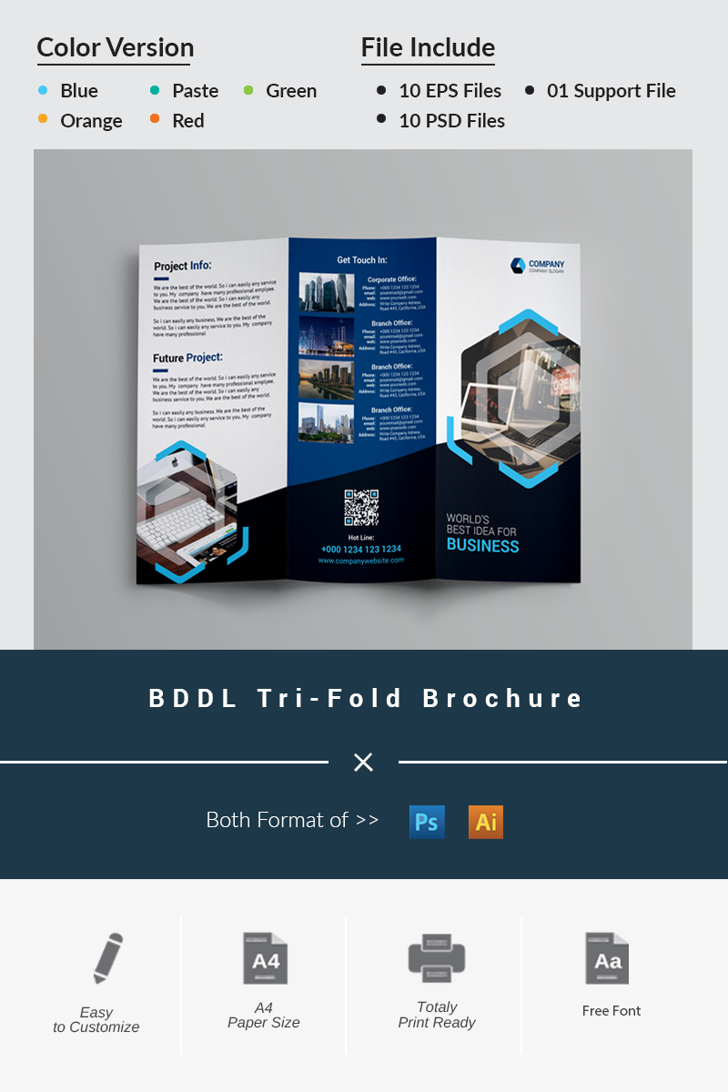 BDDL Tri-Folder Brochure - Corporate Identity Template