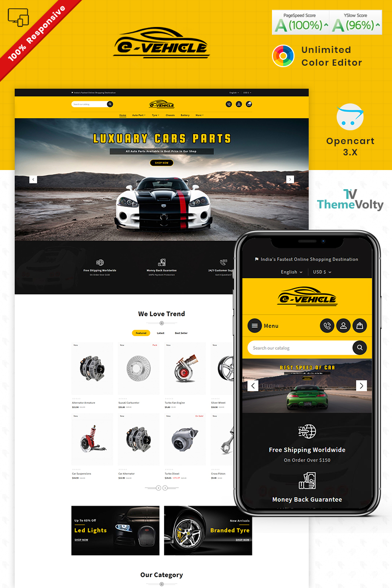 "E Vehicle Auto Part Tools Shop" thème OpenCart adaptatif #87662