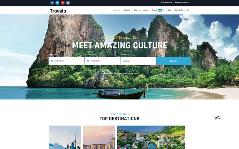 Travela - Travel and Tourism Joomla 4 and Joomla 5 Template Joomla Template