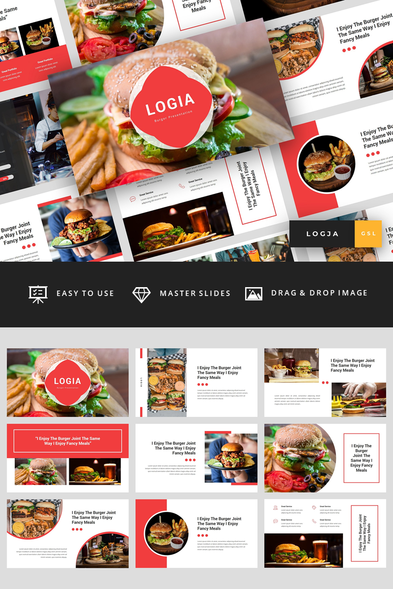 Logja - Burger Presentation Google Slides