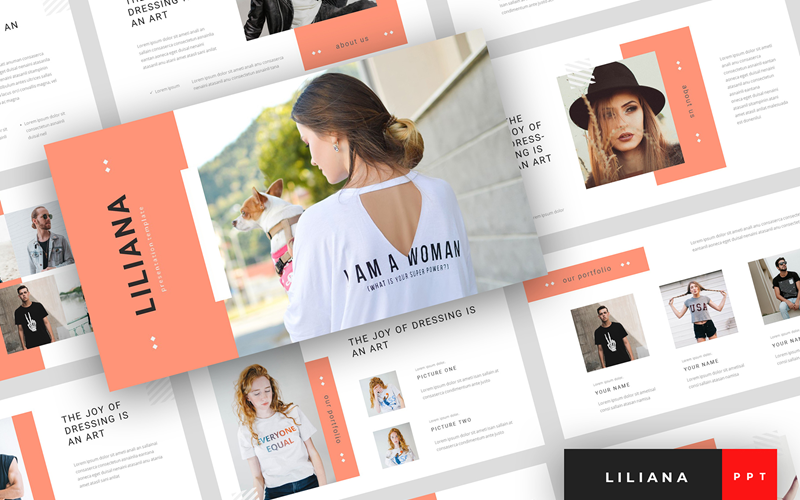Liliana - Fashion Style Presentation PowerPoint template PowerPoint Template