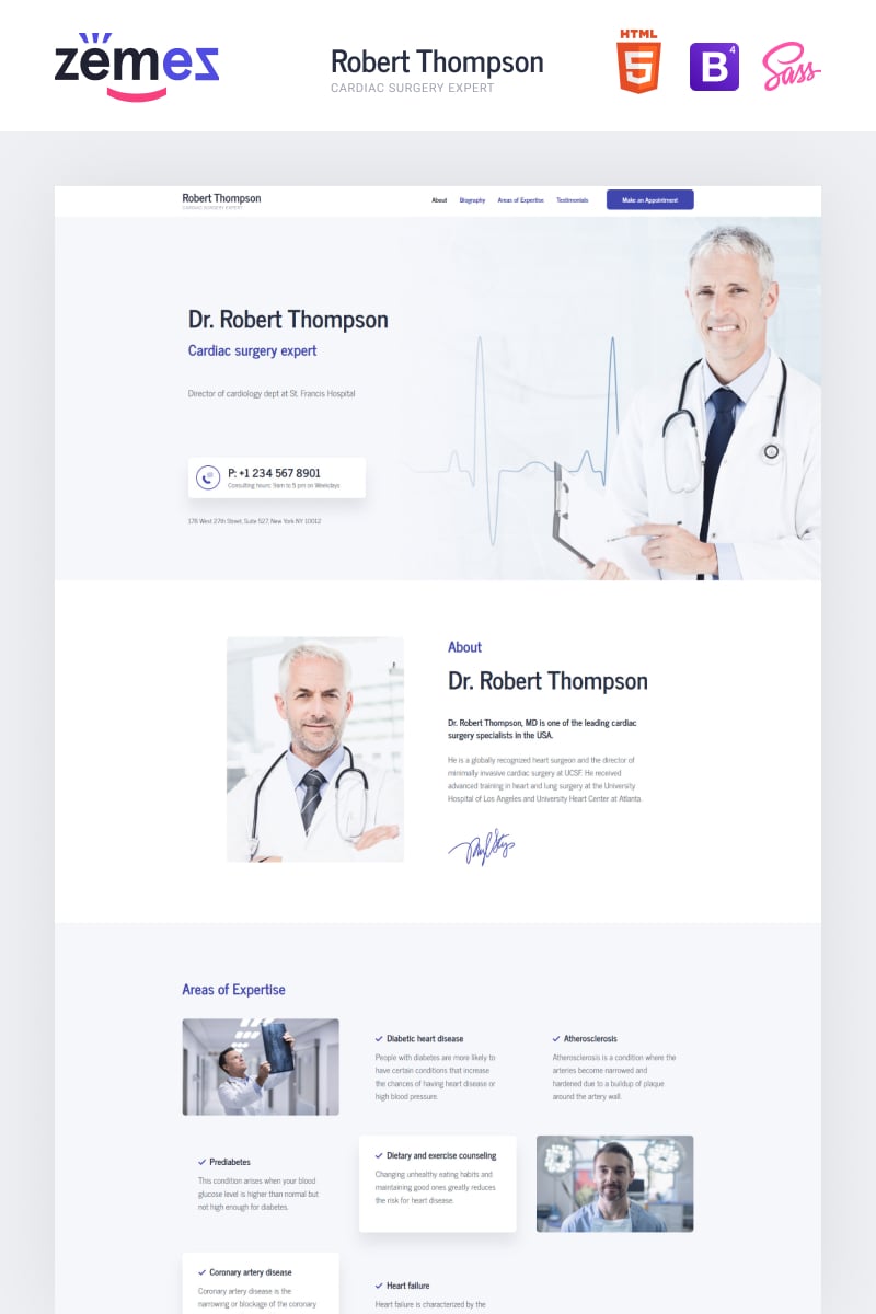Lintense Doctor - Medical Clean HTML Landing Page Template