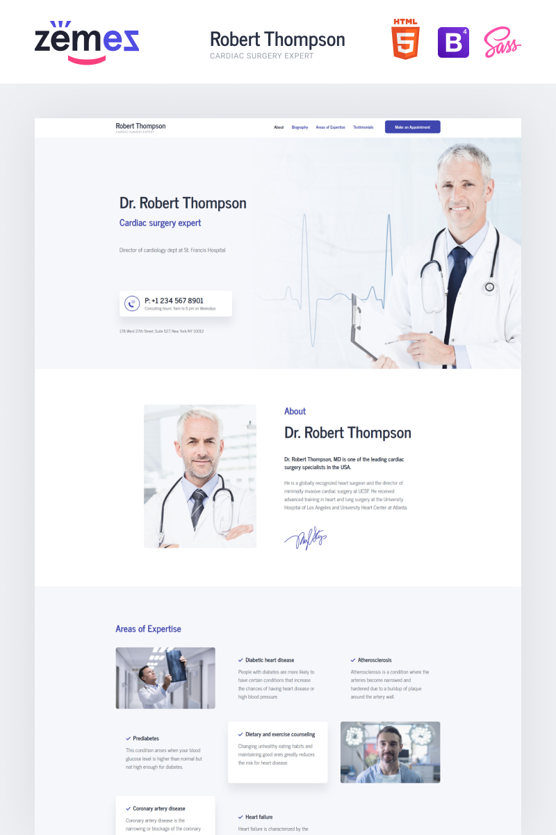 Lintense Doctor - Medical Clean HTML Templates de Landing Page №87878 - captura de tela