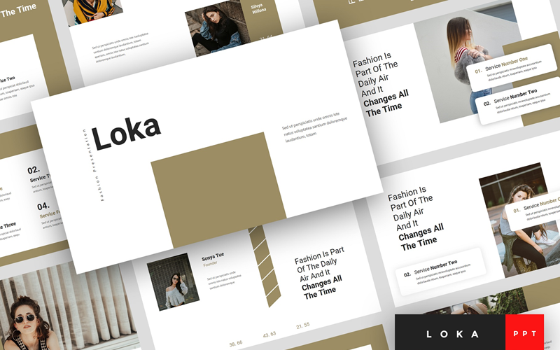 Loka - Fashion Presentation PowerPoint template PowerPoint Template