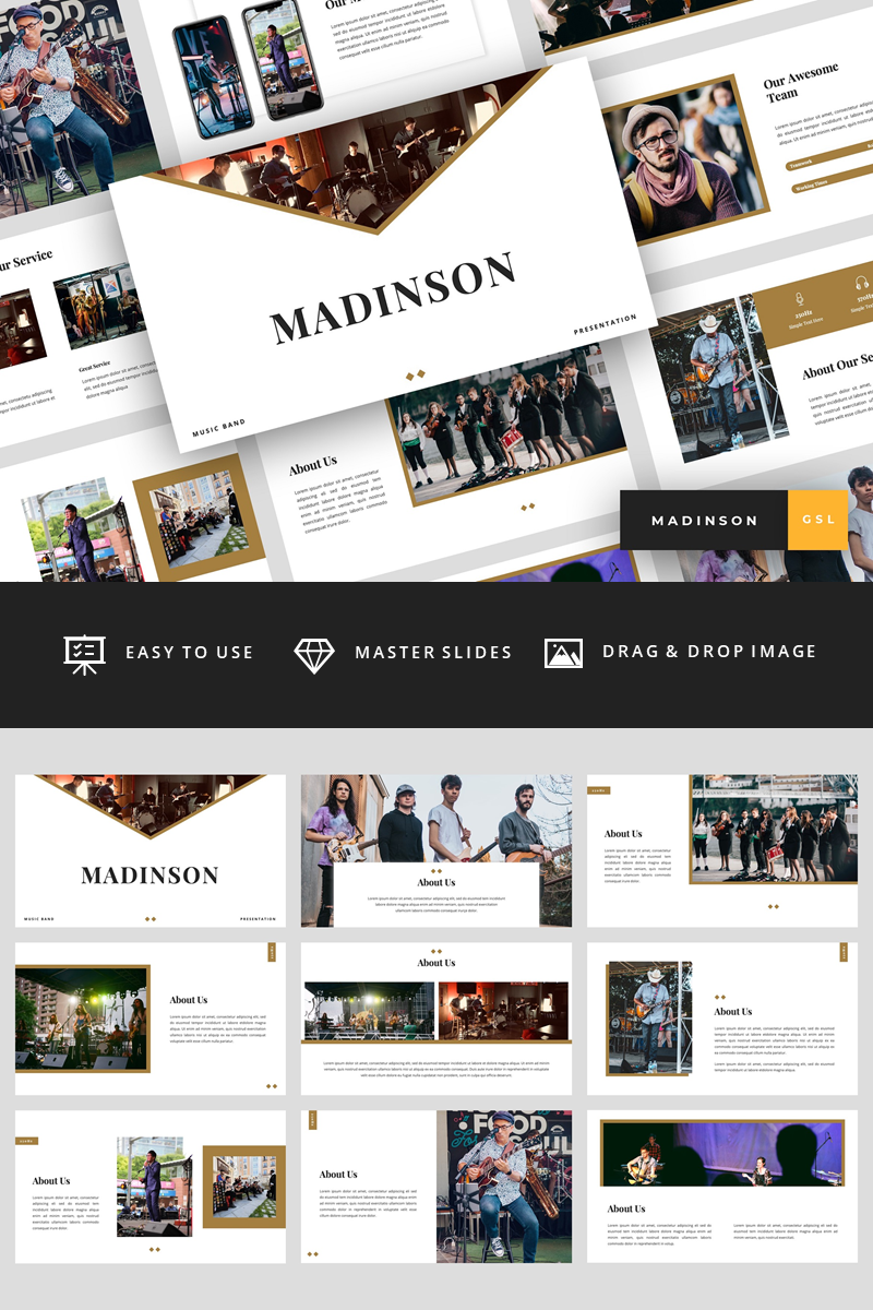 Madinson - Music Band Presentation Google Slides