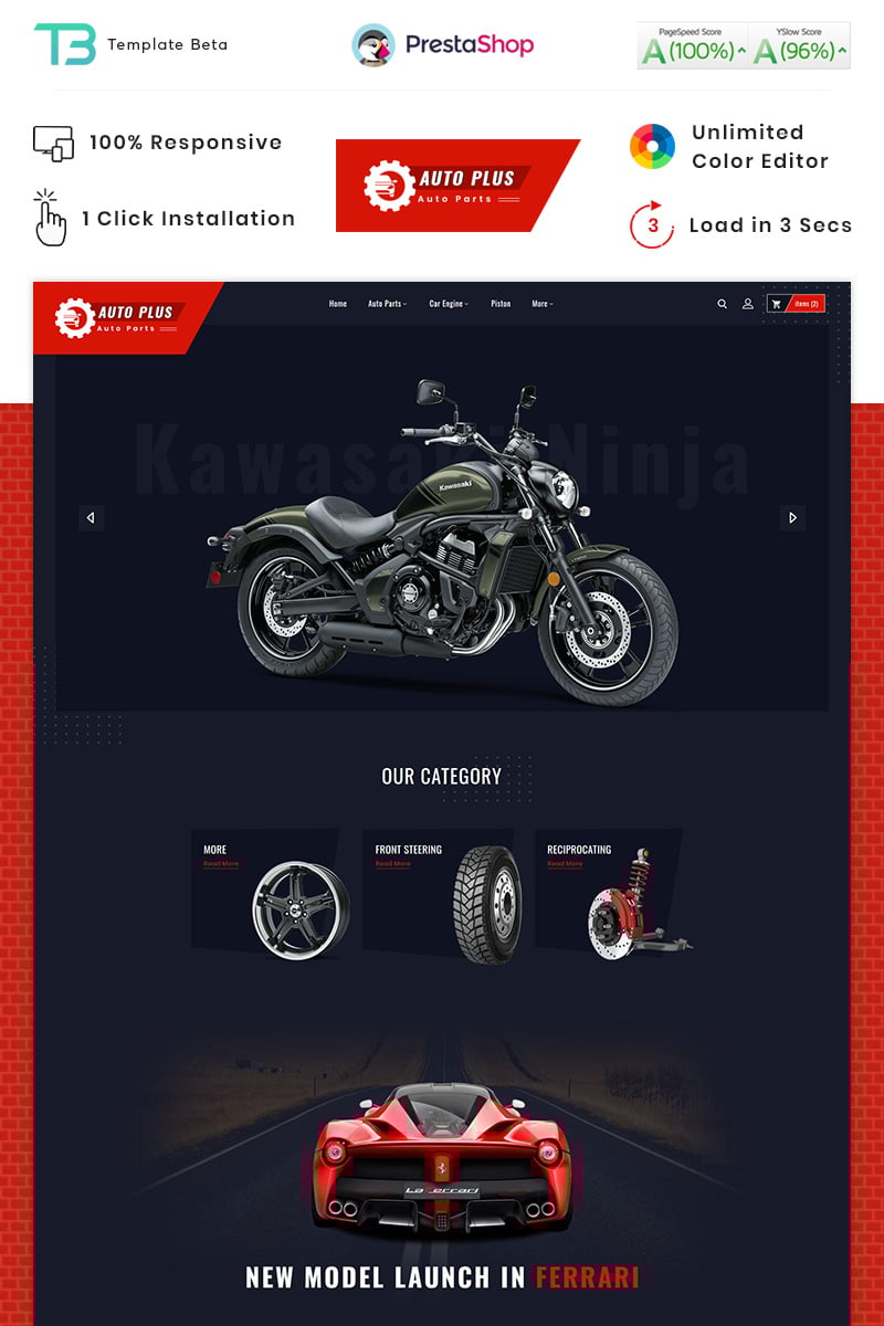 Tema De PrestaShop "Auto Plus - Auto part Store" #87911