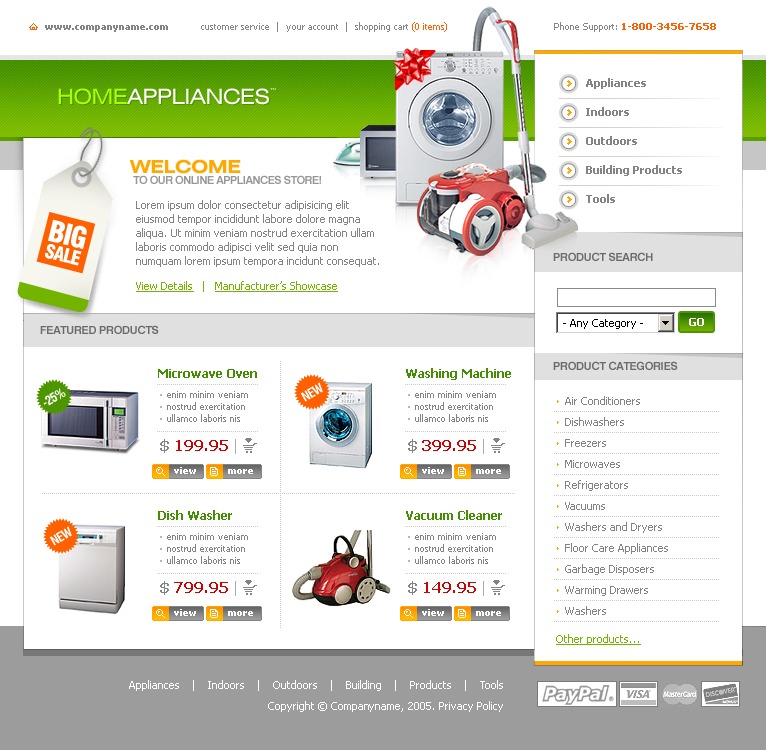 Electronics Store Website Template #8897