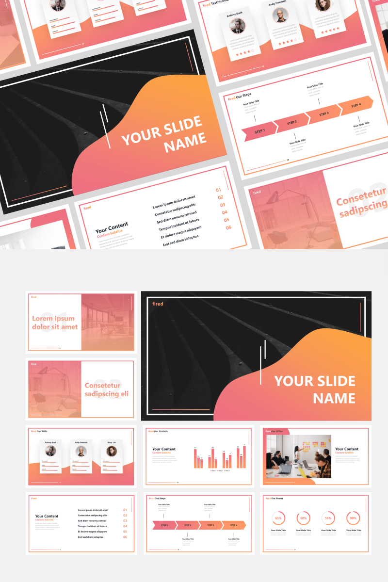 Fired PowerPoint template
