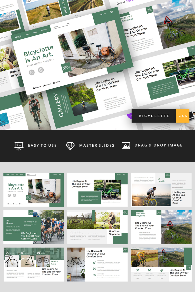 Bicyclette - Bicycle Presentation Google Slides
