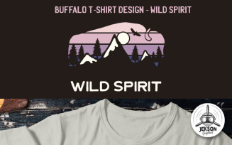 Buffalo Design - Wild Spirit - T-shirt Design