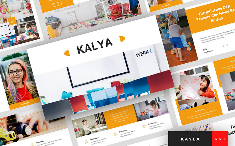 Kayla - Kindergarten Presentation PowerPoint template PowerPoint Template