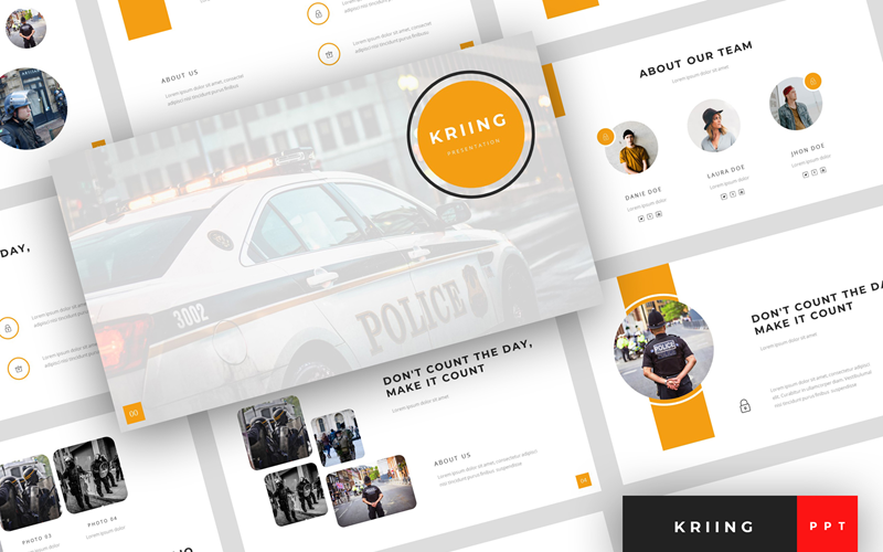 Kriing - Security Presentation PowerPoint template PowerPoint Template