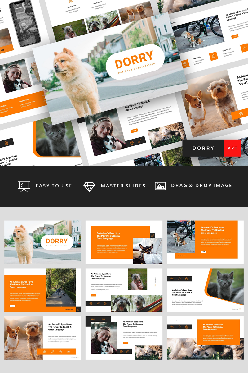 Dorry - Pet Care Presentation PowerPoint template