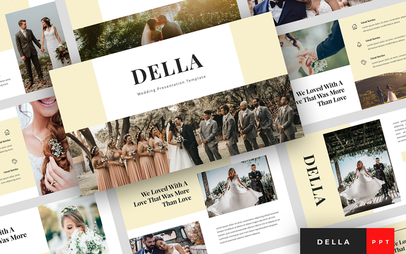 Della - Wedding Presentation PowerPoint template PowerPoint Template