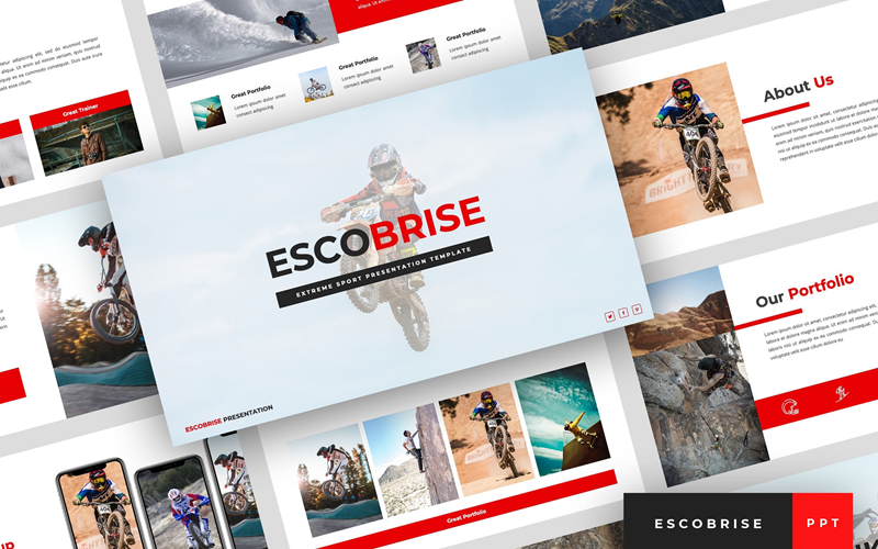 Escobrise - Extreme Sport Presentation PowerPoint template PowerPoint Template