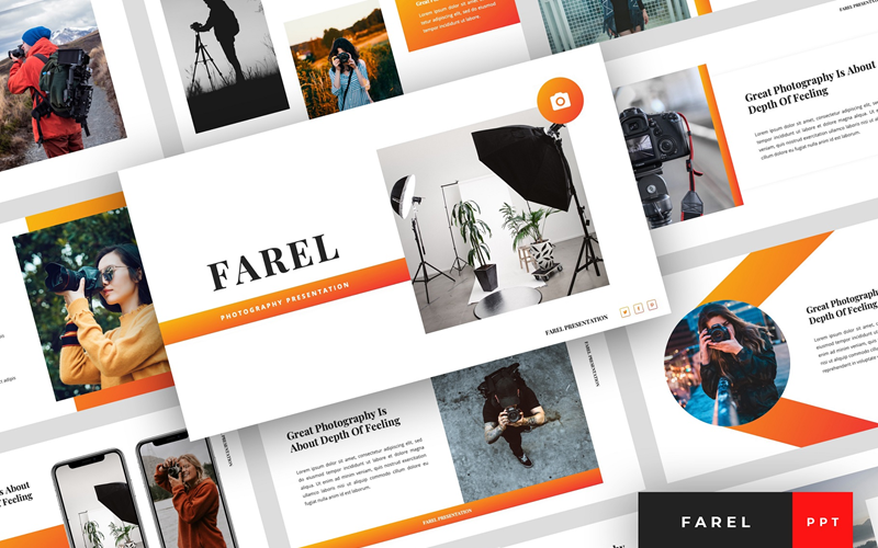 Farel - Photography Presentation PowerPoint template PowerPoint Template