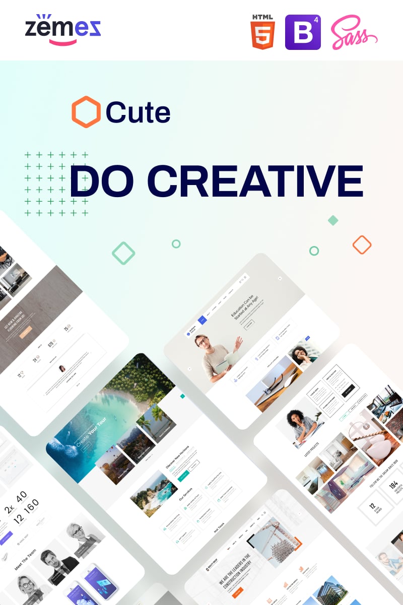 "Cute - site créatif" modèle web adaptatif #88381 - screenshot