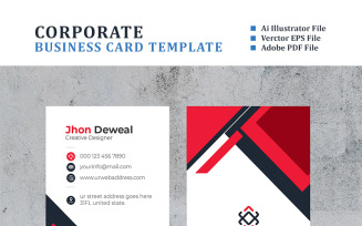 Deweal Vertical Business Card - Corporate Identity Template