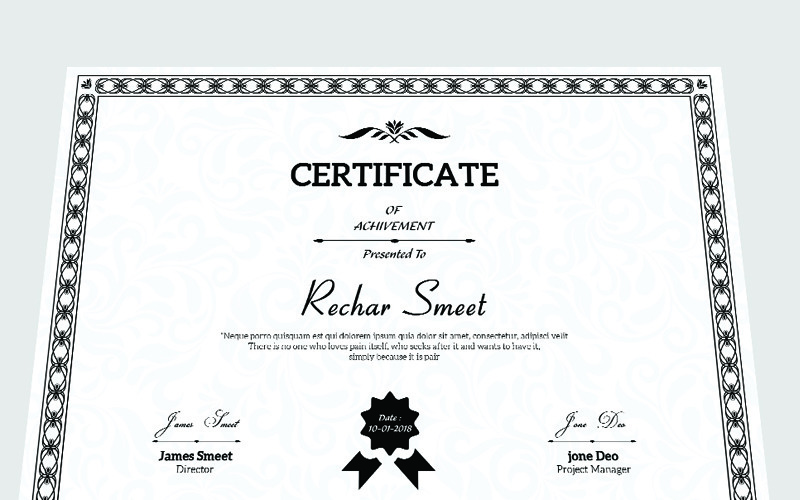Rechar Achievement Certificate Template