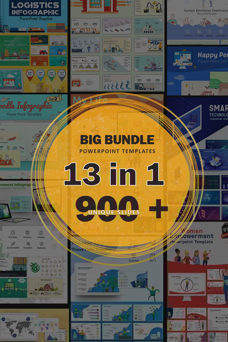Responsywny szablon PowerPoint Big Bundle #88335 - zrzut ekranu