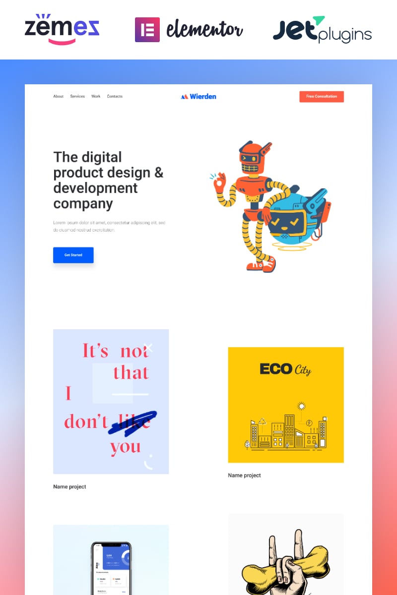 Wierden - Minimalistic And Modern Digital Product Tema WordPress №88333 - captura de tela