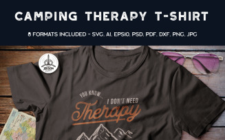 Camping Therapy. Retro Adventure - T-shirt Design