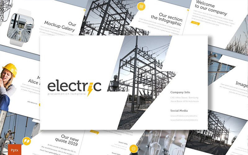 Electric PowerPoint template PowerPoint Template