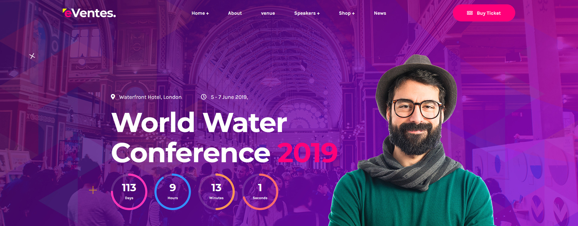"Eventes - Conference and Event" 响应式WordPress模板 #88510 - 截图