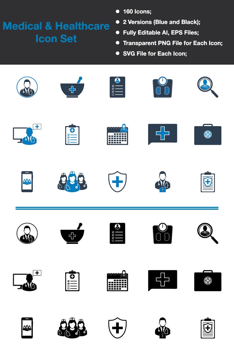 Icon-Sammlungen Vorlage namens "Medical & Healthcare - Premium Vector" #88538 - Screenshot