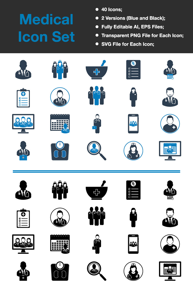Icon-Sammlungen Vorlage namens "Medical - Premium Vector" #88535 - Screenshot
