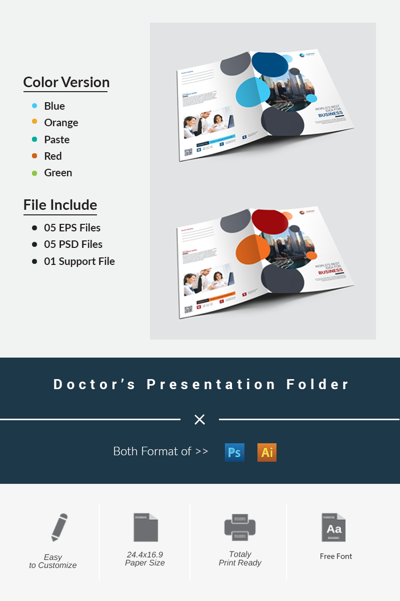 Doctor's Presentation Folder - Corporate Identity Template