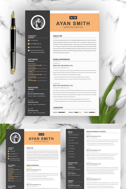 Template #88694 Page Resume Webdesign Template - Logo template Preview