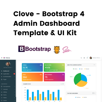 Clove - Responsive Bootstrap 4 Admin Dashboard Template Admin Template