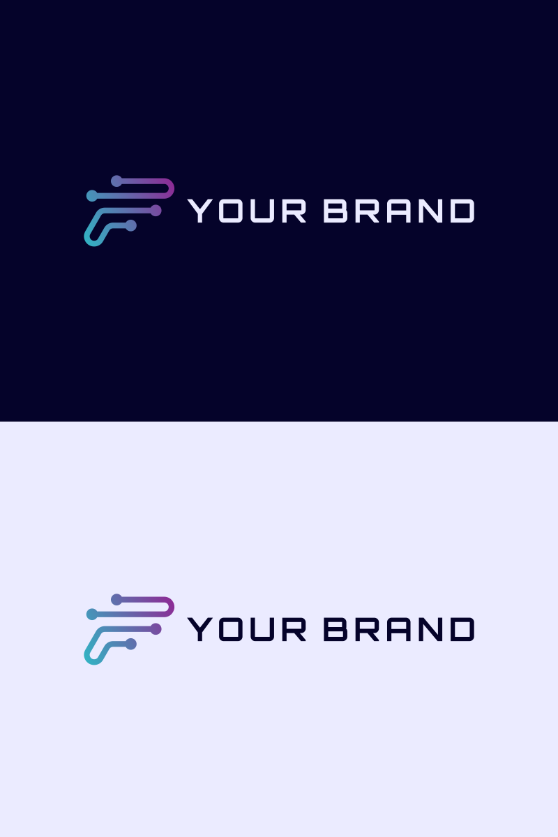 Letter F Technology Design Logo Template
